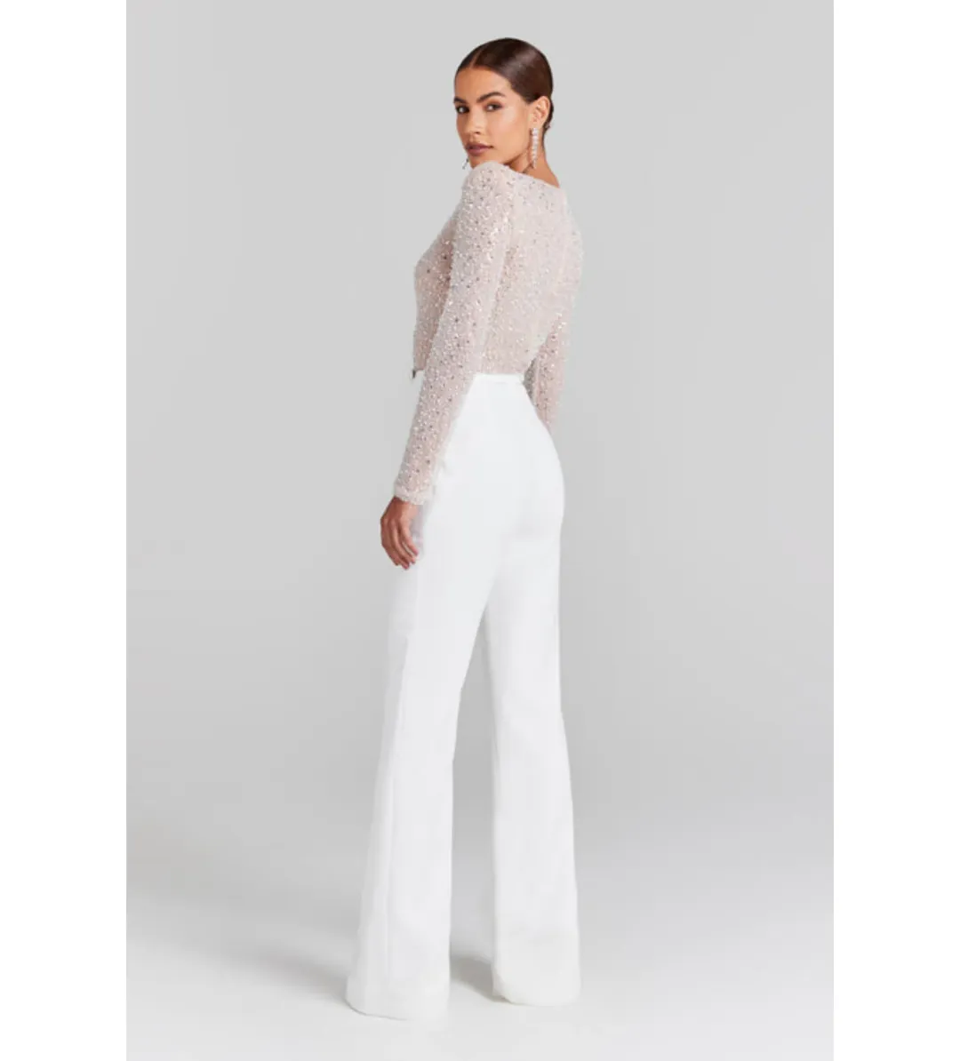 Nadine Merabi Amelia Jumpsuit White Size 8  for rent on The Volte - main image