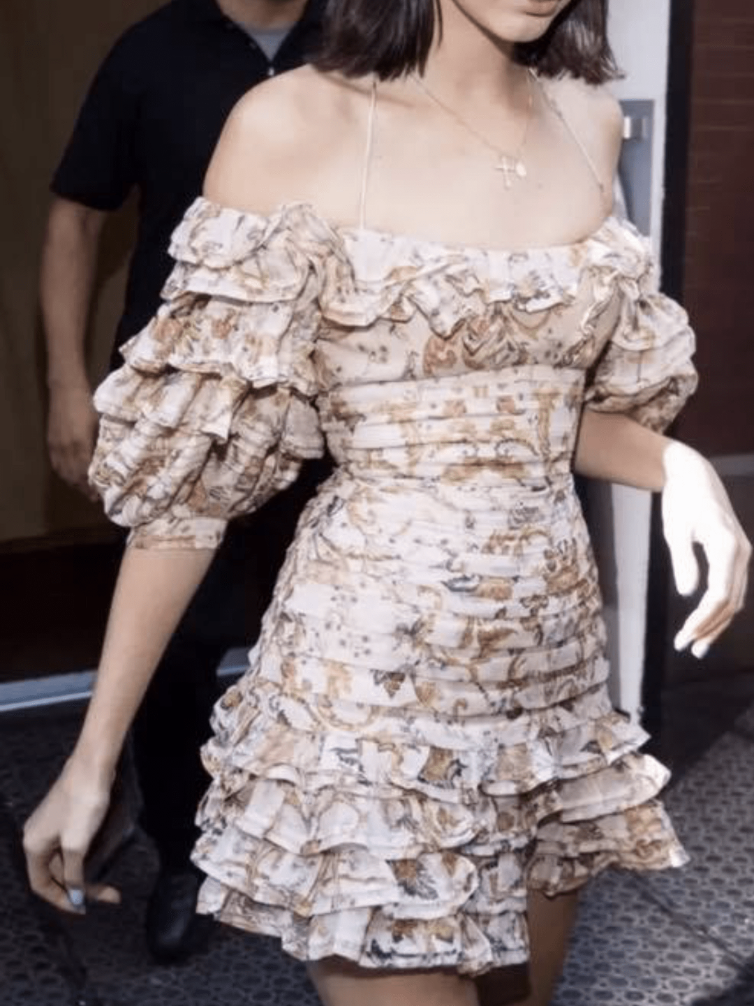 Zimmermann Painted Heart Folds Mini Dress Peach Tapestry Size 1 / AU 10 for rent on The Volte - main image