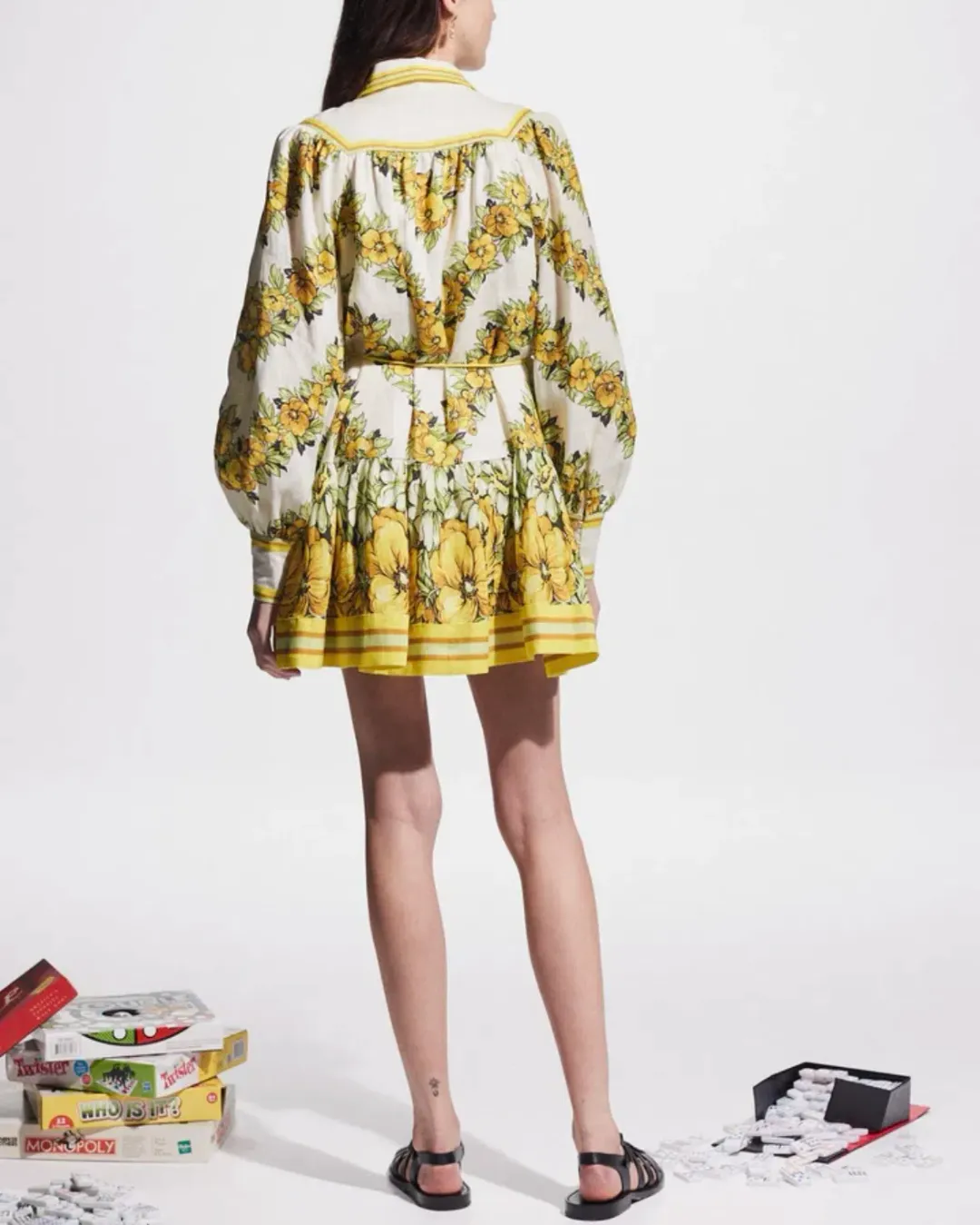 Alemais Gisela Mini Shirt Dress Floral Size 16  for rent on The Volte - main image