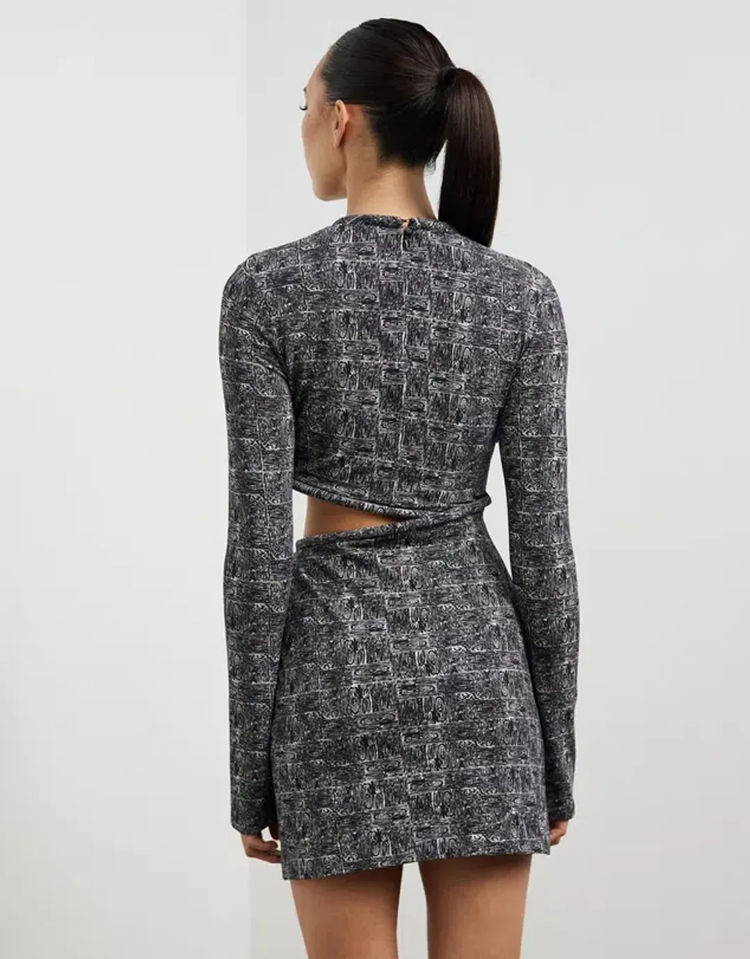 Camilla And Marc Cyrus Long Sleeve Mini Dress Grey Size 10  for rent on The Volte - main image