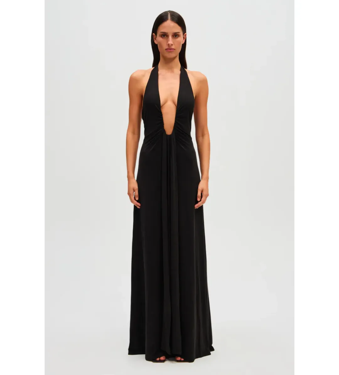 Misha Jennifer Cupro Dress Black Size 6 for rent on The Volte - main image