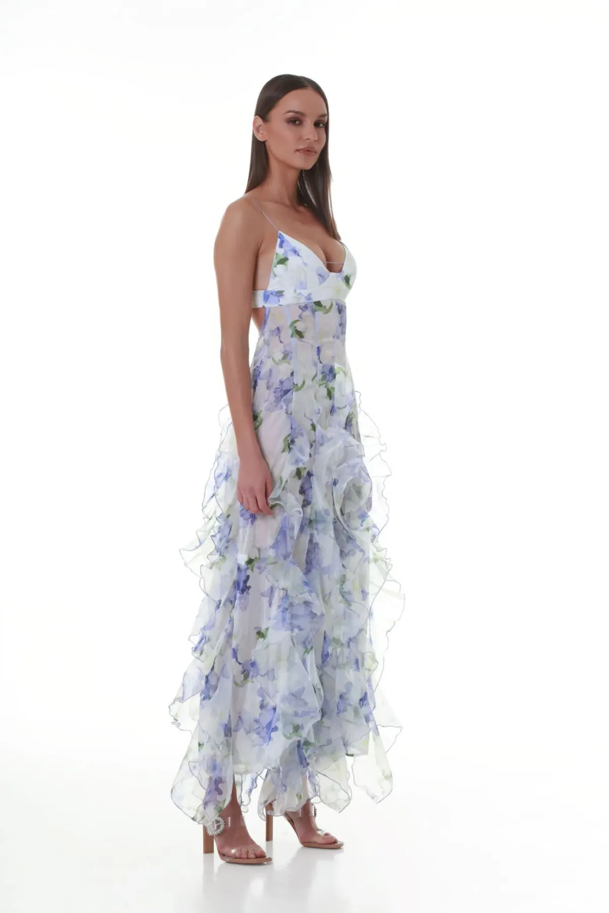 Menti Iris flower Maxi Dress Floral Size AU 6 - Image 2