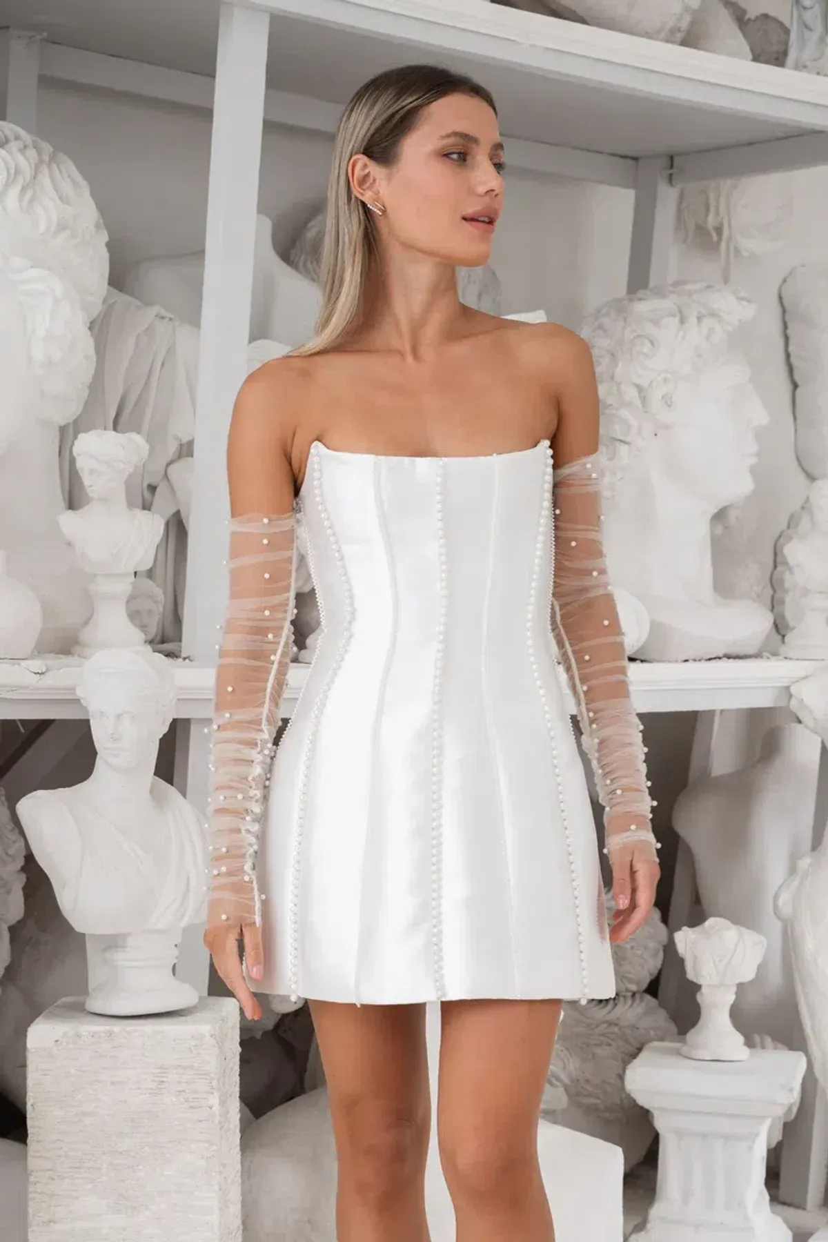 Eliya The Label Kayla Mini Dress White Size AU 8 - Image 3