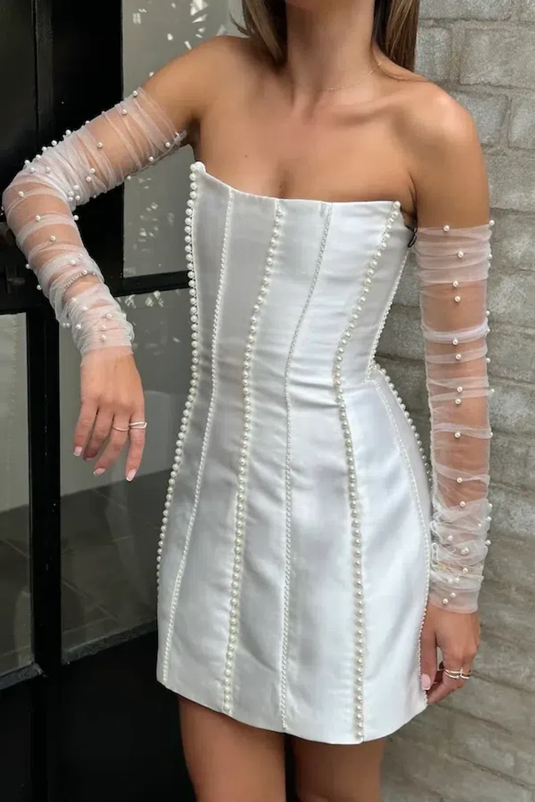 Eliya The Label Kayla Mini Dress White Size AU 8 for rent on The Volte - main image