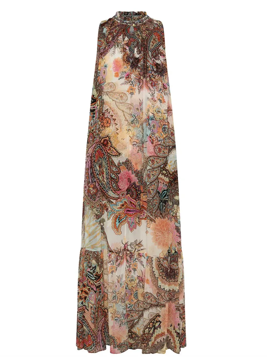 Camilla Carnaby Disco High Neck Keyhole Maxi Dress Print Size XS / AU 8 for rent on The Volte - main image