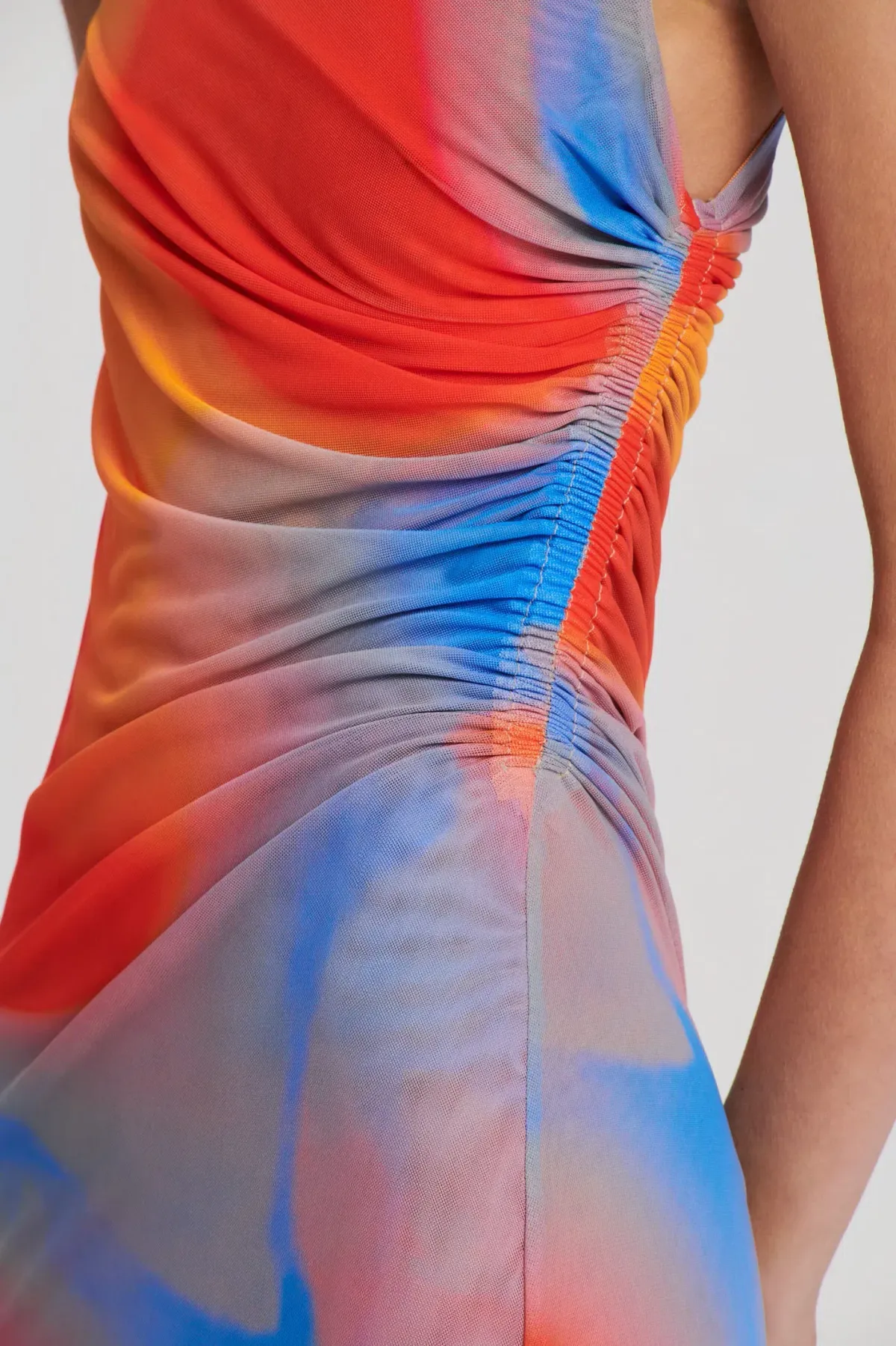 Scanlan Theodore Italian Watercolour Dress in Blue/Red Size 8 - Image 3