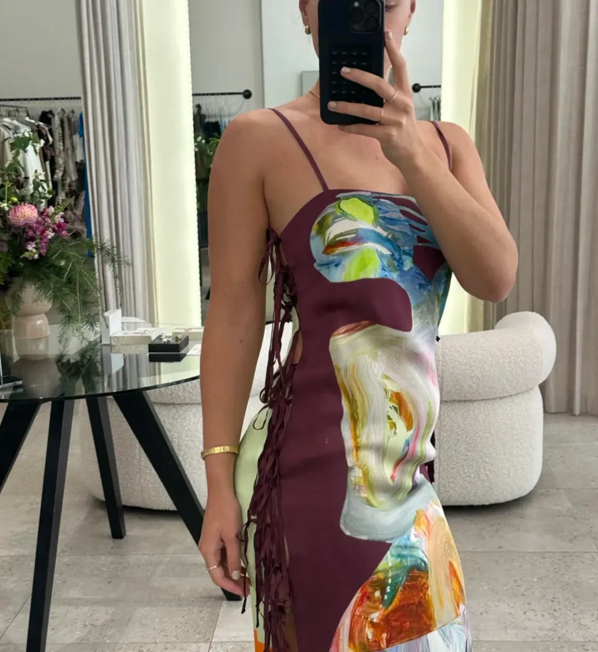 Alemais Jedda Side Tie Maxi Dress Multi Size 6  - Image 4