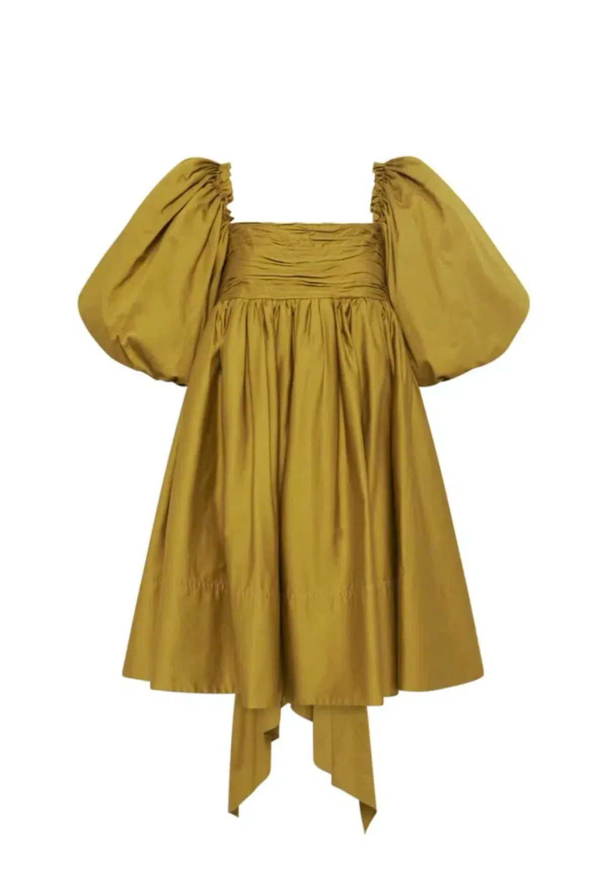 Aje Casabianca Puff Sleeve Mini Dress Olive Green Size 8 - Image 4