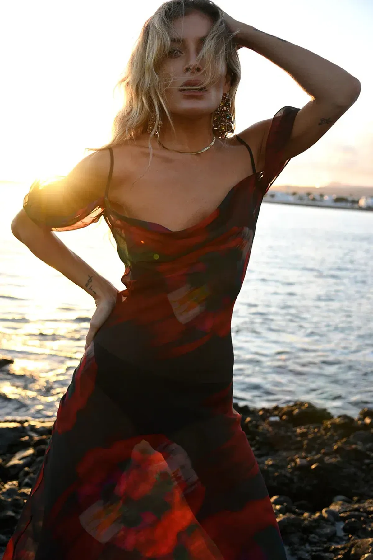 RAT & BOA Adriana Dress Abstract Floral Size 4 - Image 4