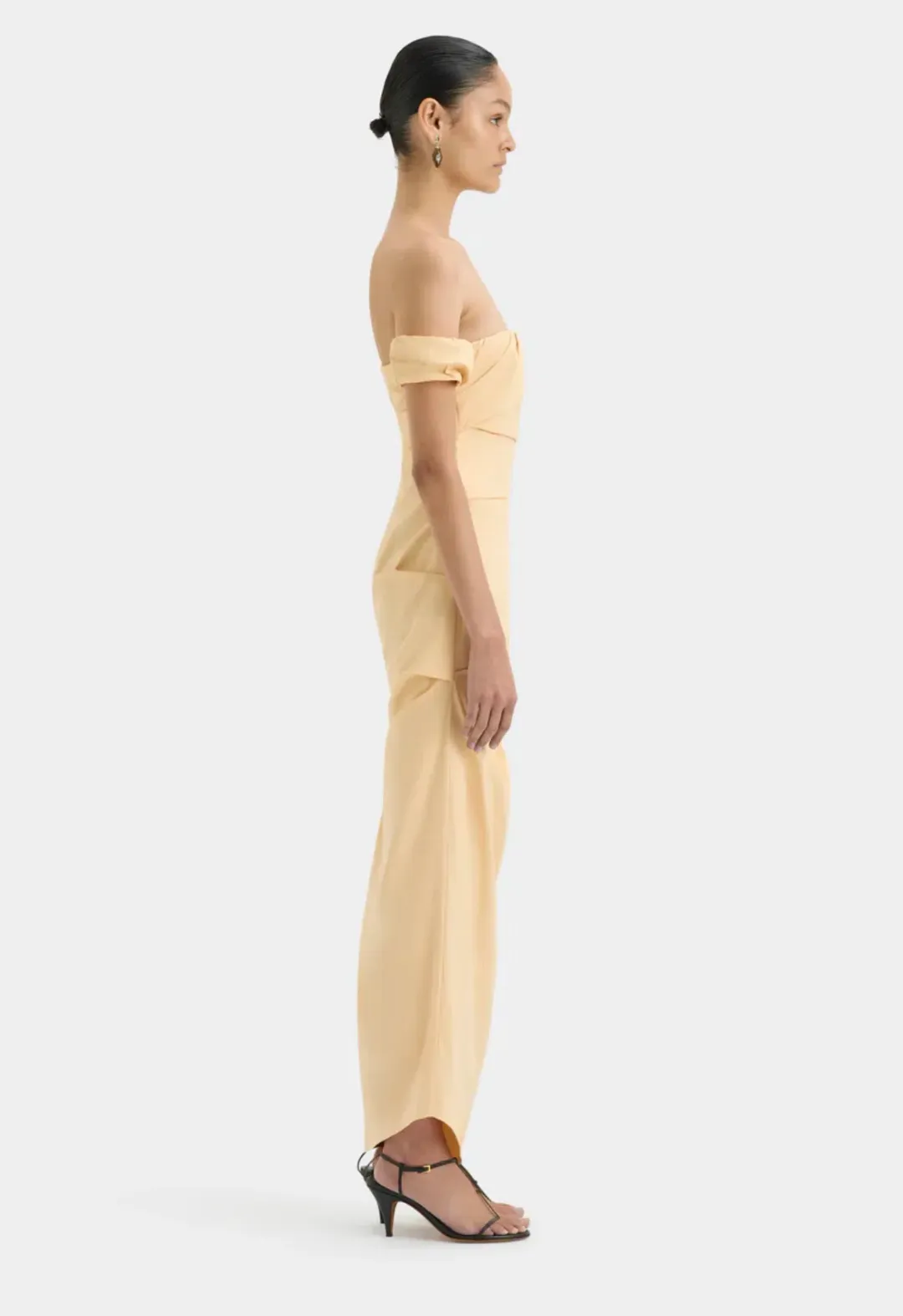 Sir the Label Carmen Draped Gown Light Peach Size 6 for rent on The Volte - main image