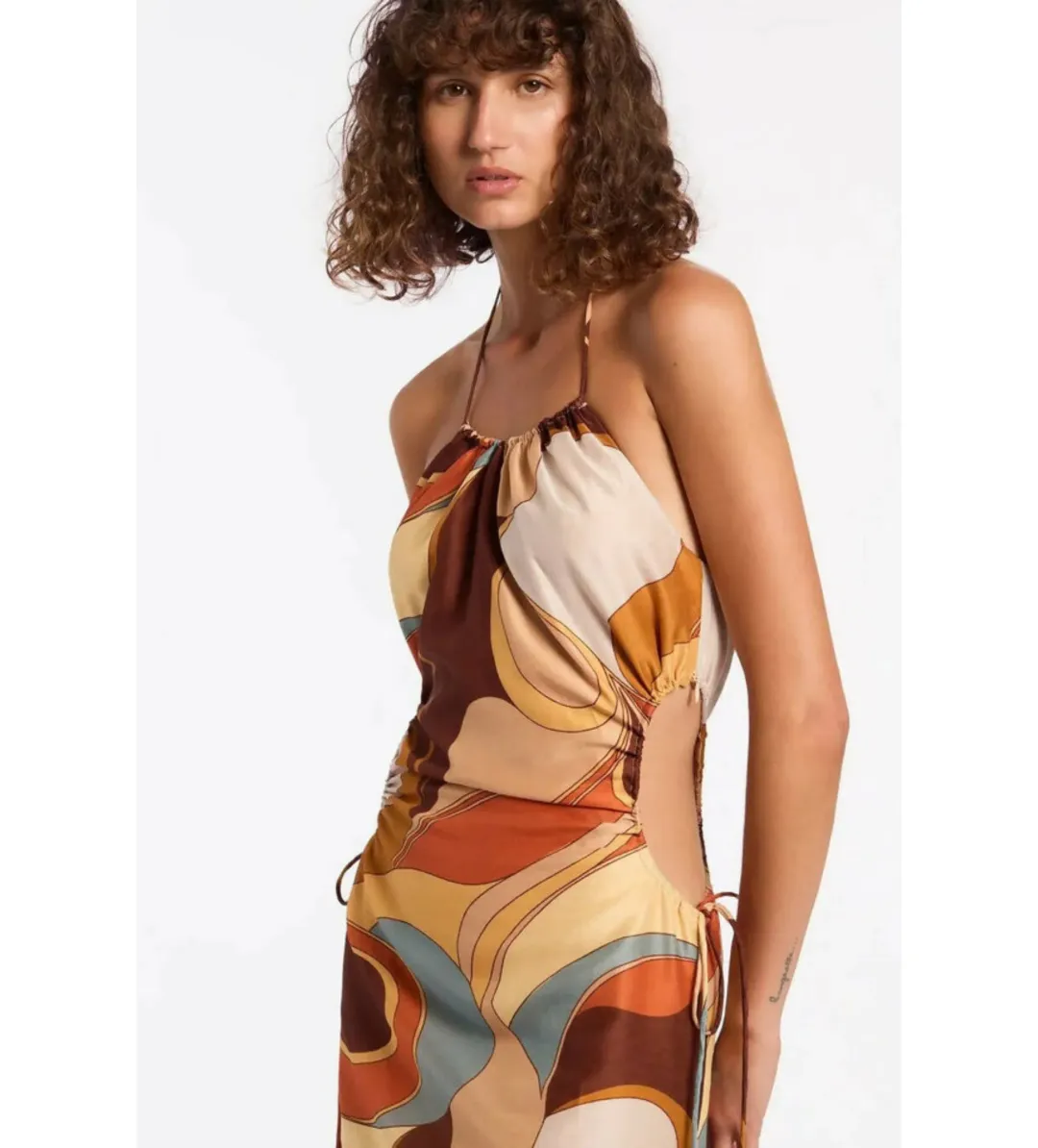 Sir the Label Vista Halter Midi Dress in Vista Print Size 10 for rent on The Volte - main image