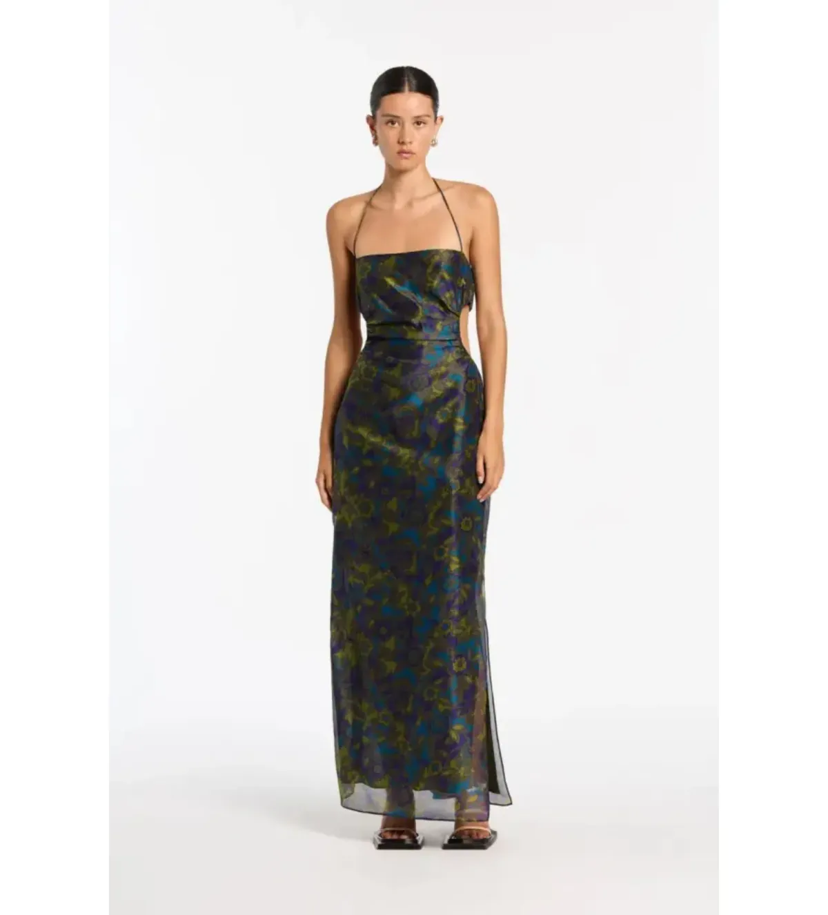 Sir The Label Valerio Tie Halter Midi Dress in Jardin Floral Size 8  - Image 1