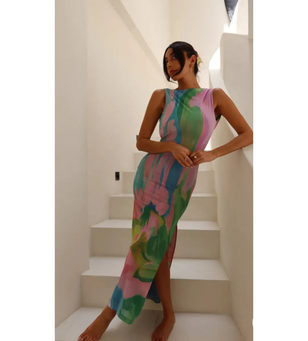 She Is OLLA Luelle Midi Dress Multi Size 8  for rent on The Volte - main image