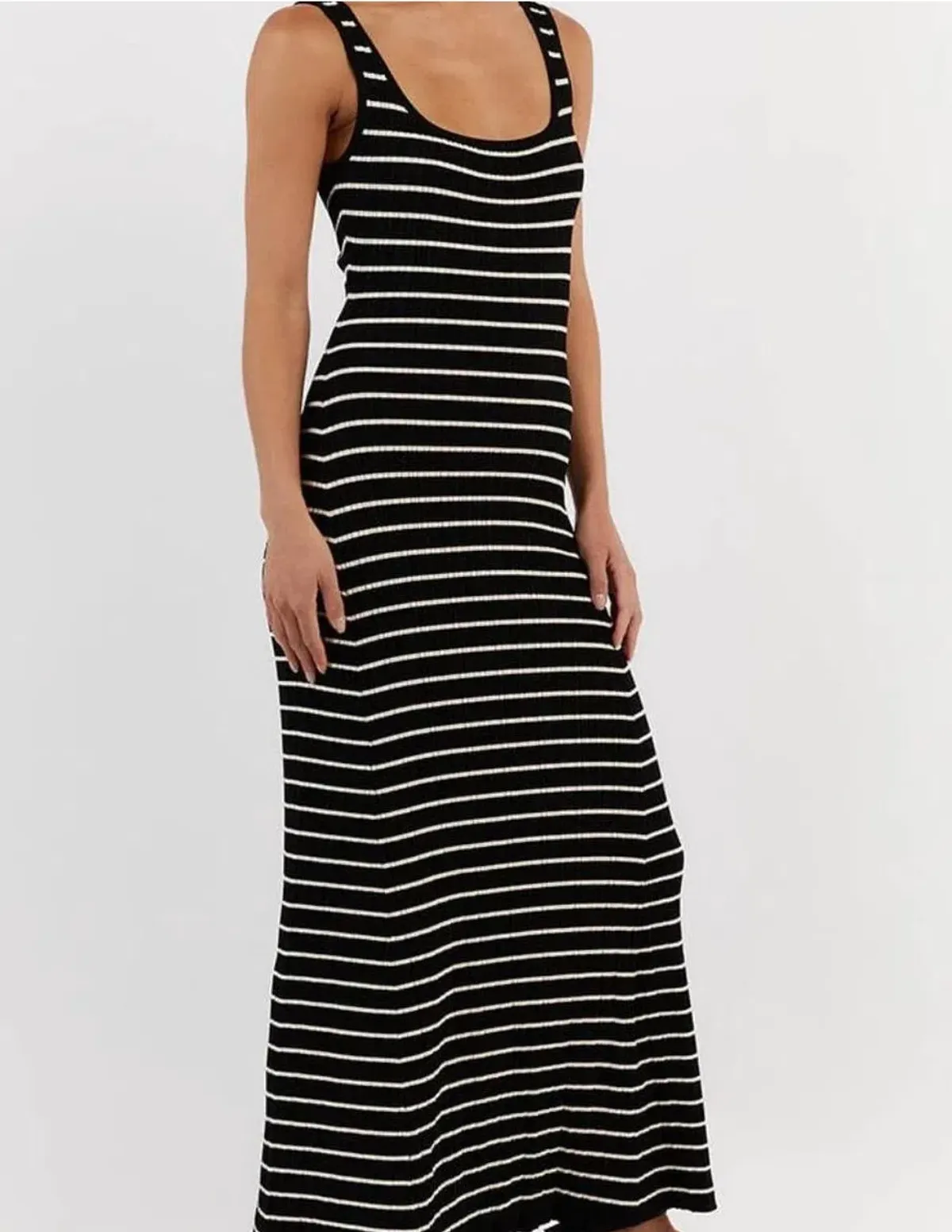 Dissh Billie Black Stripe Midi Dress - Image 2