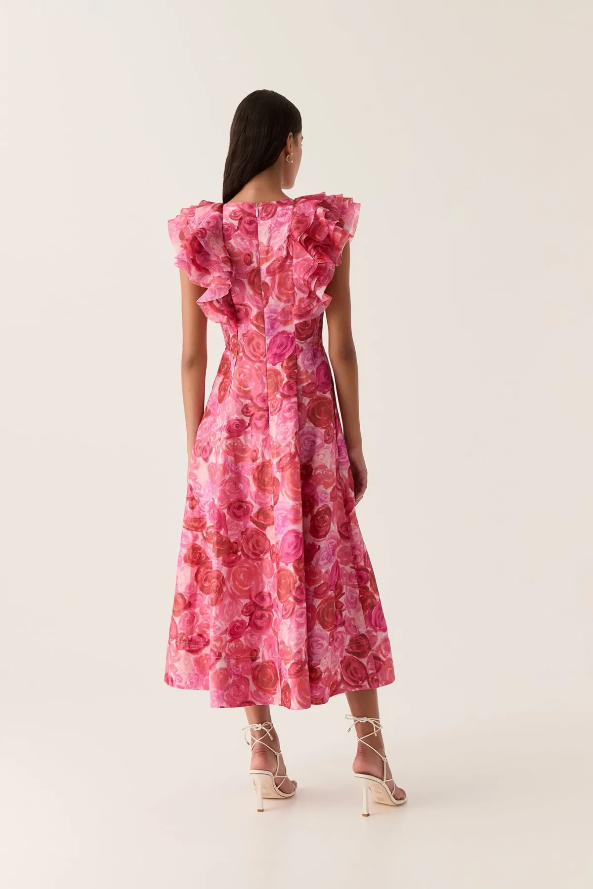 Aje Enchanted Plunge Midi Dress Misty Rose Size 16 - Image 2