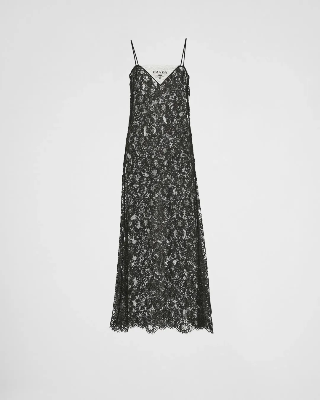 Prada Lace Midi Dress Black Size 36 / AU 4 for rent on The Volte - main image