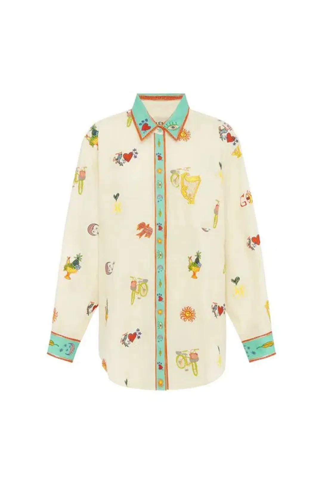 Alémais Holiday Go-to Embroidered Shirt and Skirt Print Size AU 14 for rent on The Volte - main image