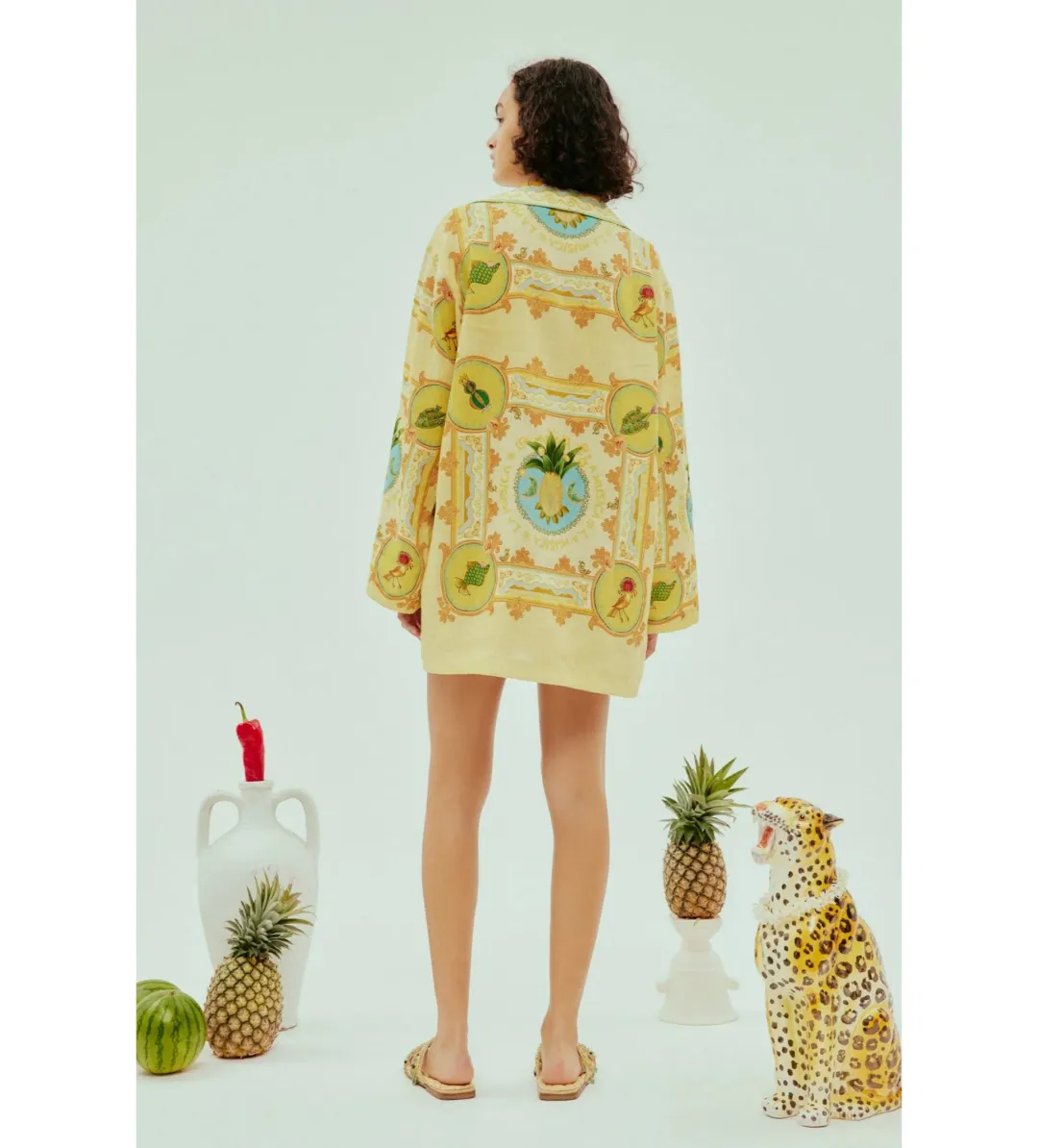 Alémais La Musica Tunic Dress Yellow Print Size AU 14 for rent on The Volte - main image