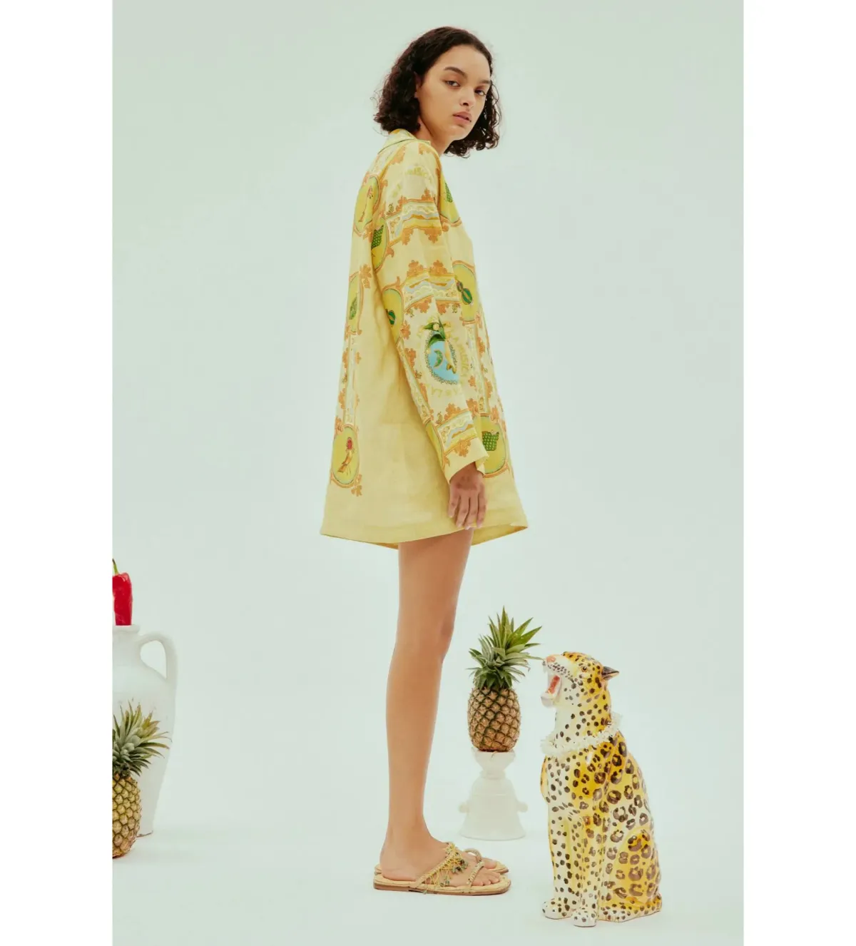 Alémais La Musica Tunic Dress Yellow Print Size AU 16 - Image 4