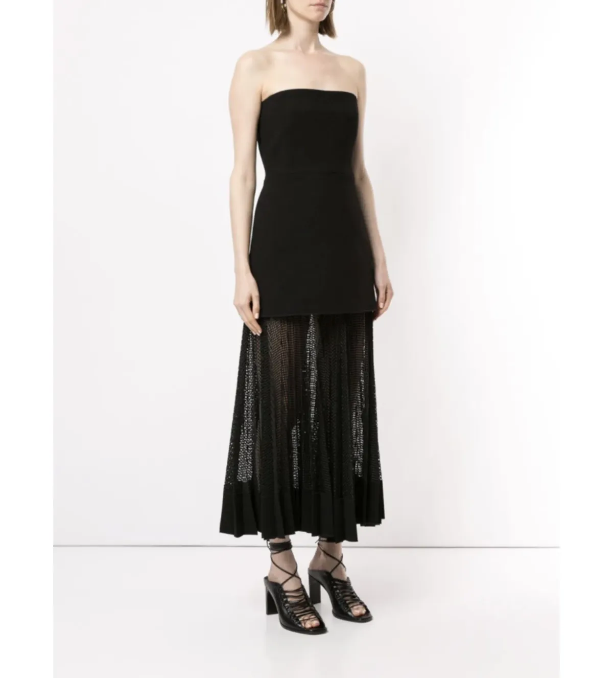 Dion Lee Net Pleat Strapless Dress Black Size AU 10 - Image 1