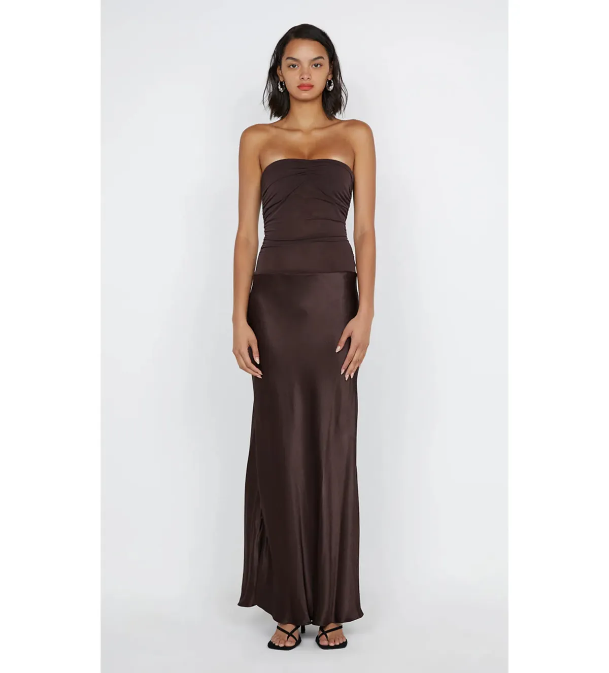 Bec & Bridge Dua Strapless Dress Dark Chocolate Size AU 6 - Image 1