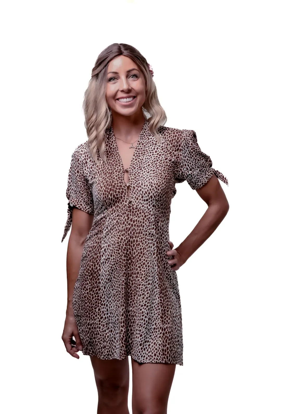 Auguste The Label Auguste The Label Nala Cole Mini Dress Leopard Print Size AU 6  for rent on The Volte - main image