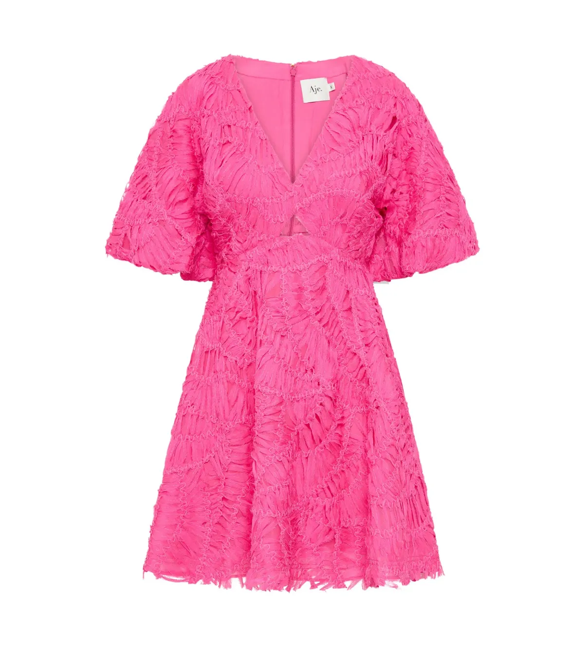Aje Florential Mini Swing Dress Azalea Pink Size AU 12 - Image 5