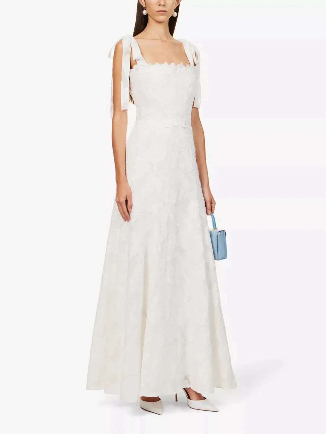Rachel Gilbert Emilia Floral Lace Maxi Dress Ivory Size 12 for rent on The Volte - main image