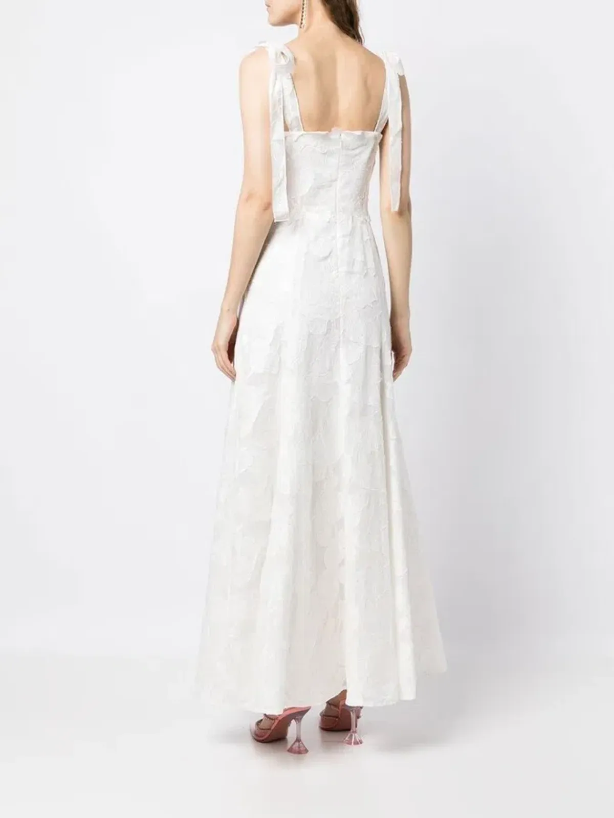 Rachel Gilbert Emilia Floral Lace Maxi Dress Ivory Size 12 - Image 3