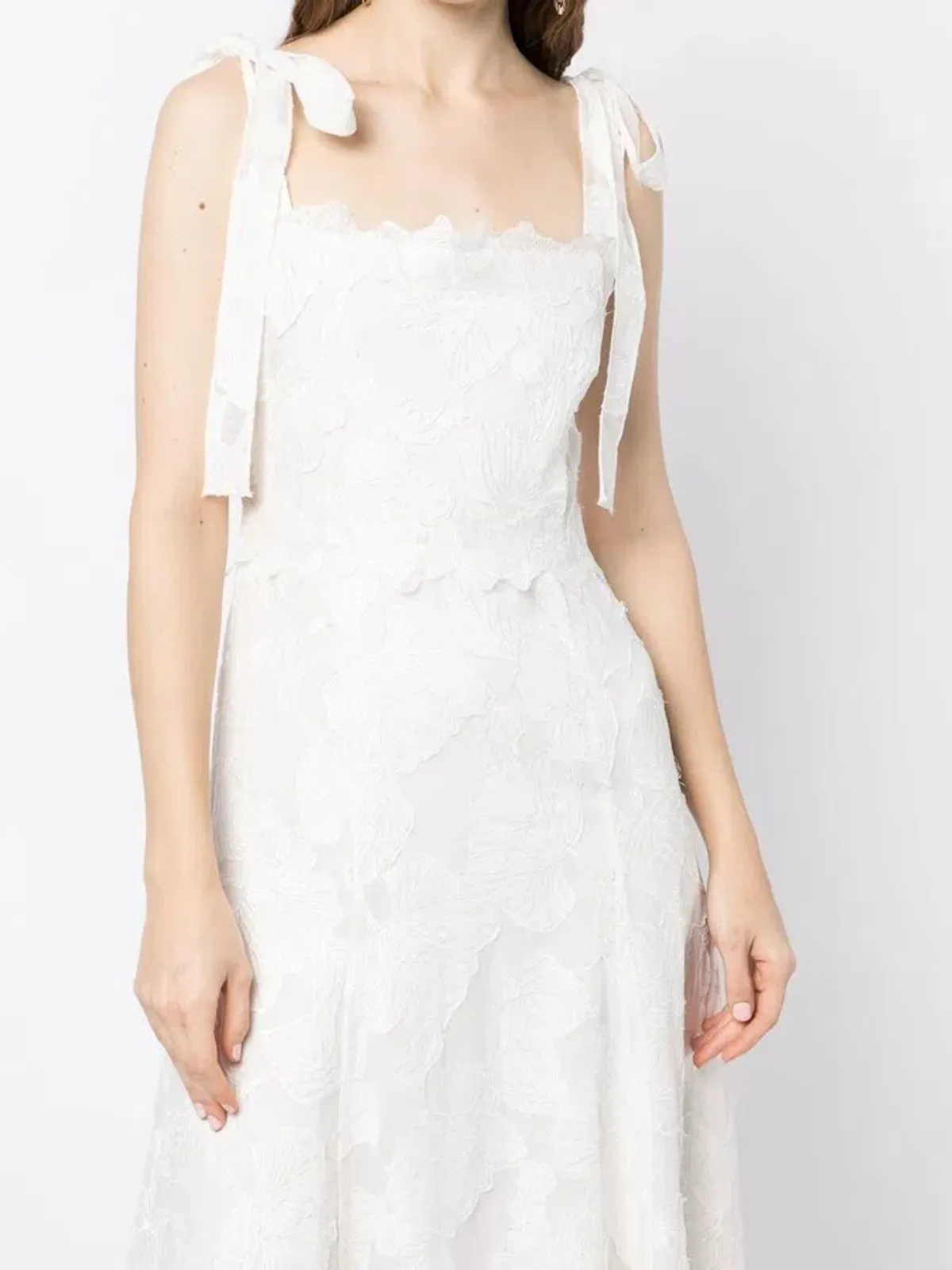 Rachel Gilbert Emilia Floral Lace Maxi Dress Ivory Size 12 - Image 2