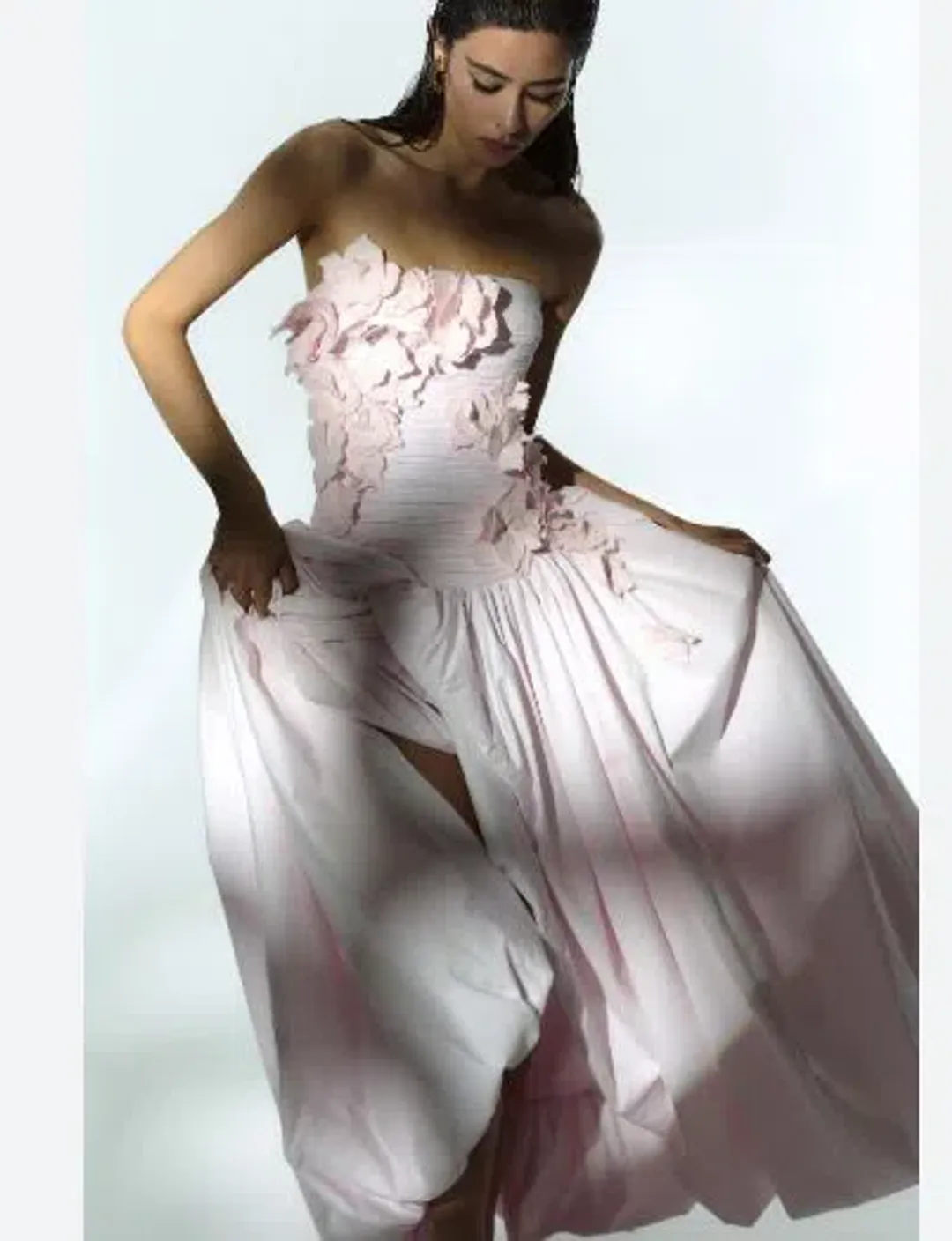 Aje Splendour Flower Gown in Pastel Pink Size 8 for rent on The Volte - main image