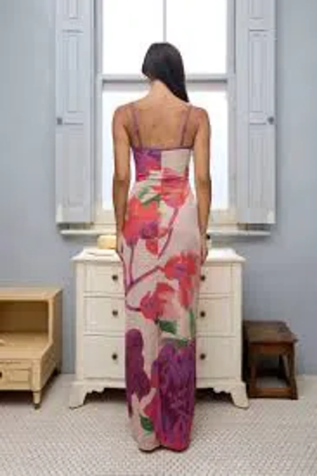 WIth Harper Lu Slip Dress - Mesh Fuchsia Bloom size M for rent on The Volte - main image