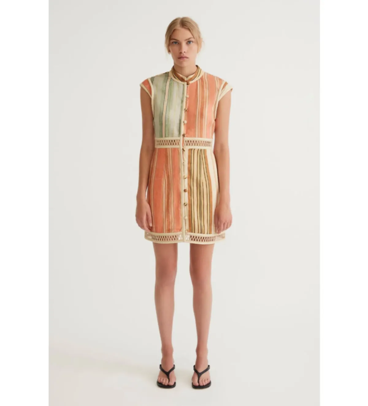 Antipodean Laude Panelled Mini Dress Multi Size 8 - Image 1