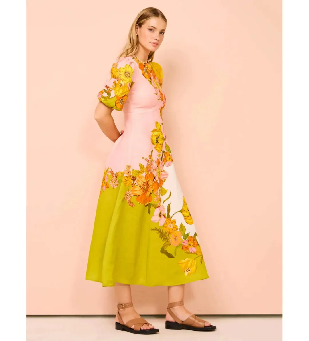 Alemais Silas Midi Dress In Floral Size AU 8 for rent on The Volte - main image