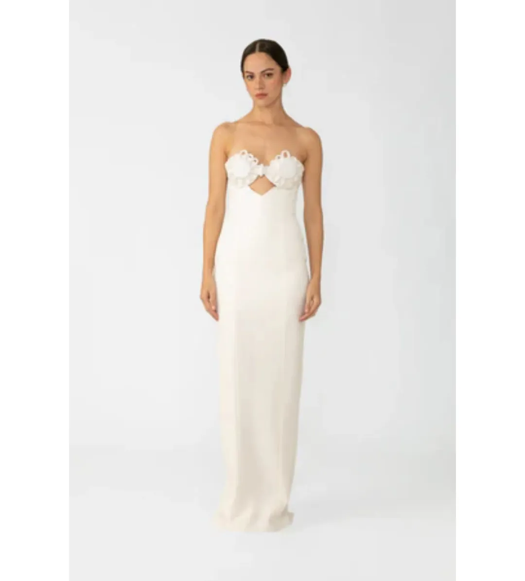 Sau Lee Evelyn Strapless Dress in White Size 2 / AU 6  for rent on The Volte - main image