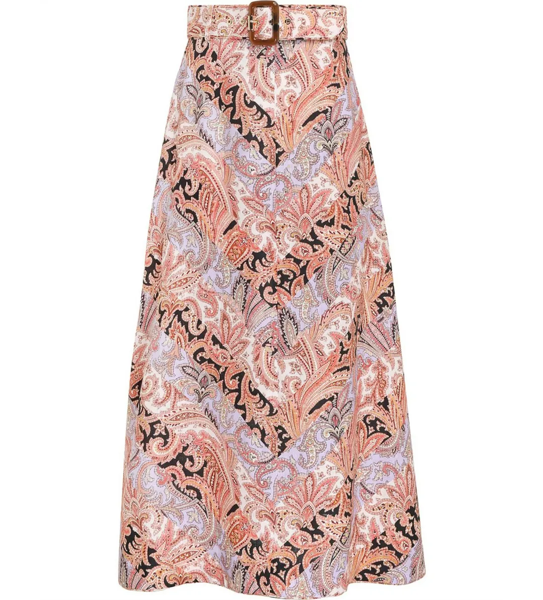 Zimmermann Botanica Chevron Midi Skirt in Chevron Paisley Size 1 AU 10 for rent on The Volte - main image