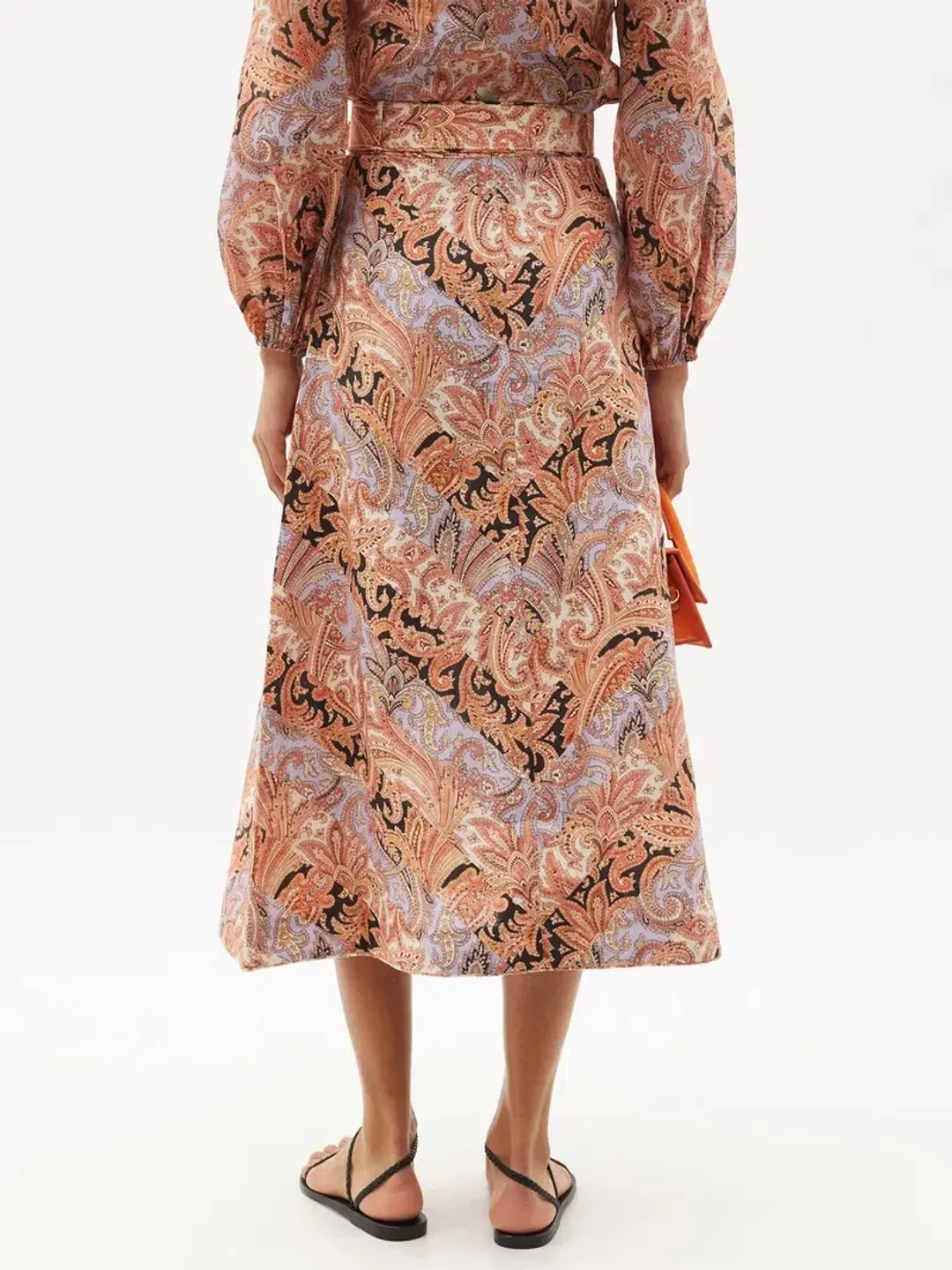 Zimmermann Botanica Chevron Midi Skirt in Chevron Paisley Size 1 AU 10 for rent on The Volte - main image