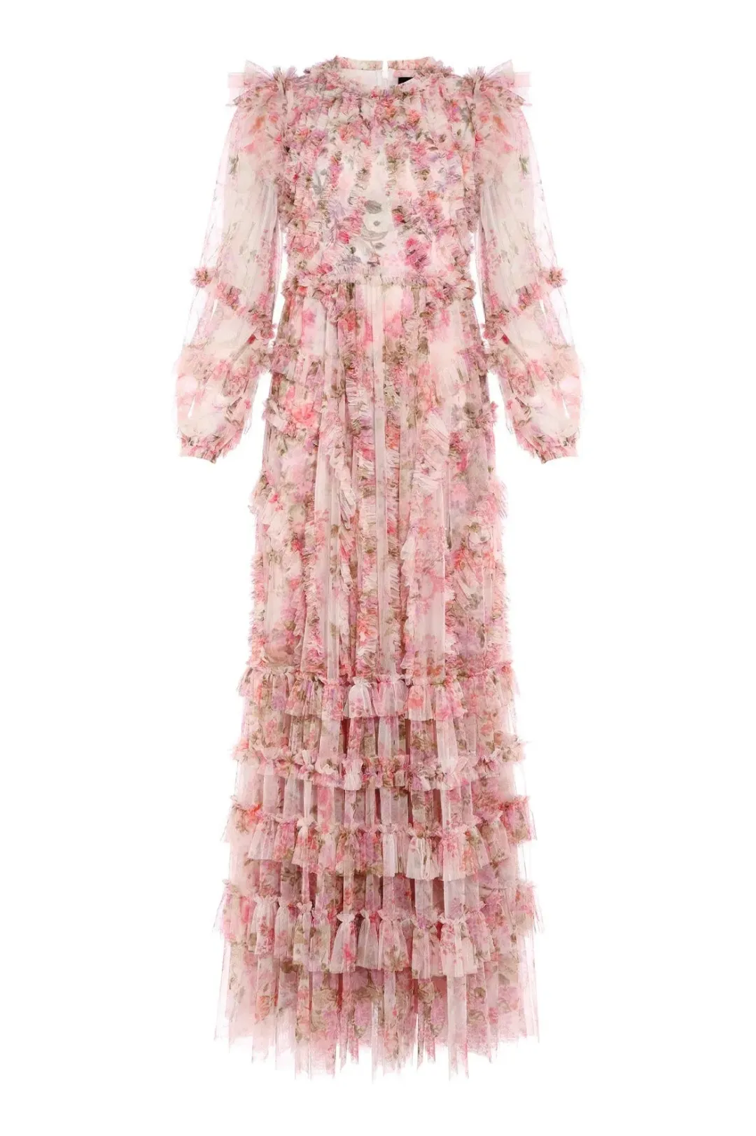 Needle and Thread Darling Meadow Ruffle Gown in Pink / Multi Size 20  for rent on The Volte - main image