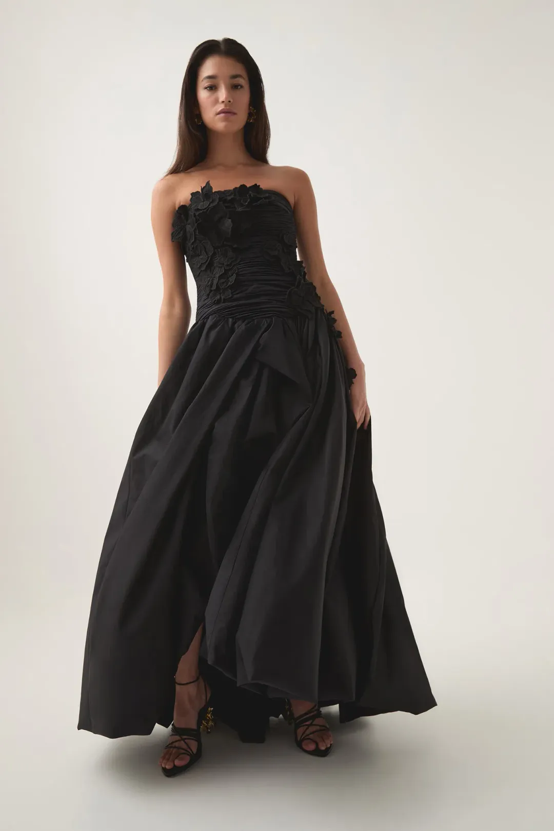 Aje Splendour Flower Gown in Black Size 6 for rent on The Volte - main image