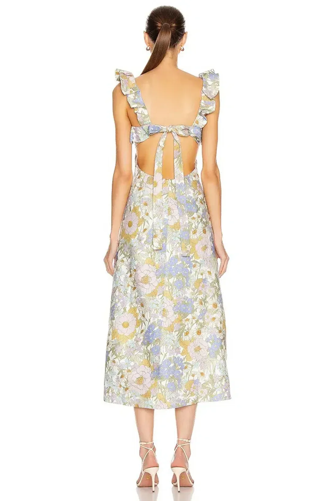 Zimmermann Super Eight Frilled Midi Dress Floral Size 1 / AU 10 for rent on The Volte - main image