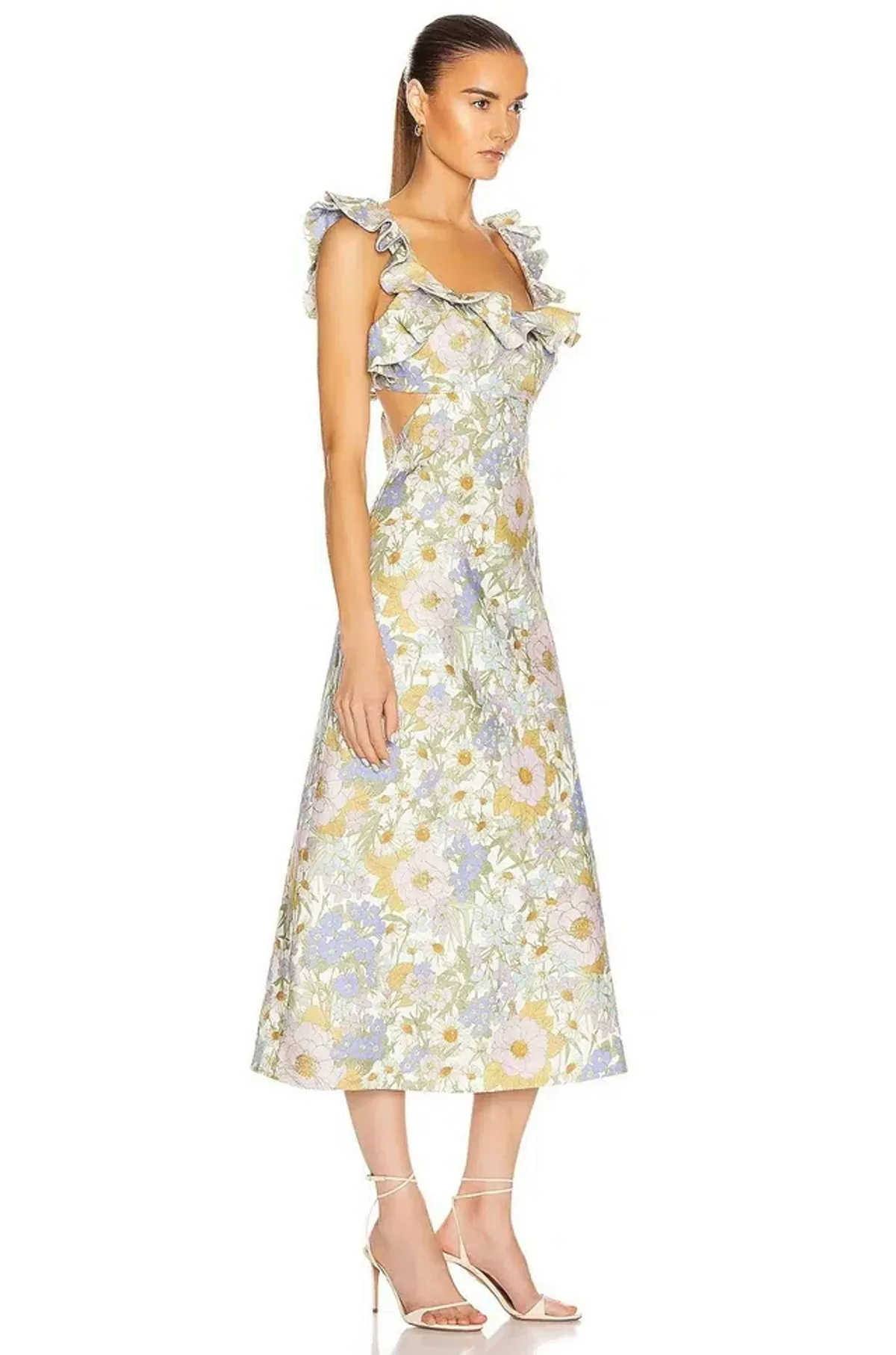 Zimmermann Super Eight Frilled Midi Dress Floral Size 1 / AU 10 - Image 2