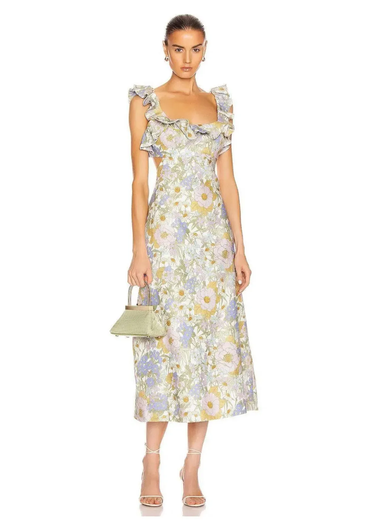 Zimmermann Super Eight Frilled Midi Dress Floral Size 1 / AU 10 - Image 1