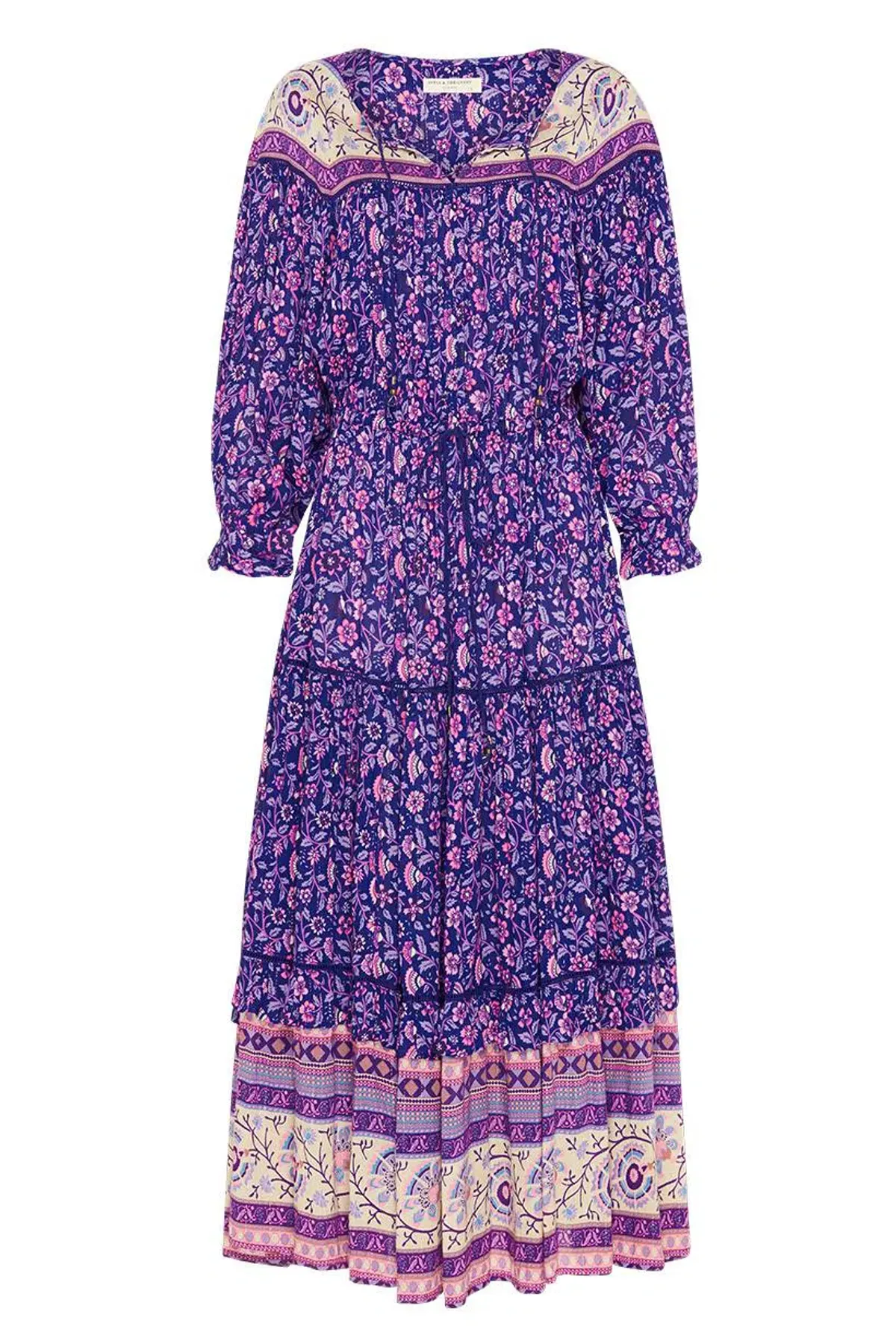 Spell & The Gypsy Collective Dahlia Boho Midi Dress Purple Haze Floral Size M / AU 10  - Image 4