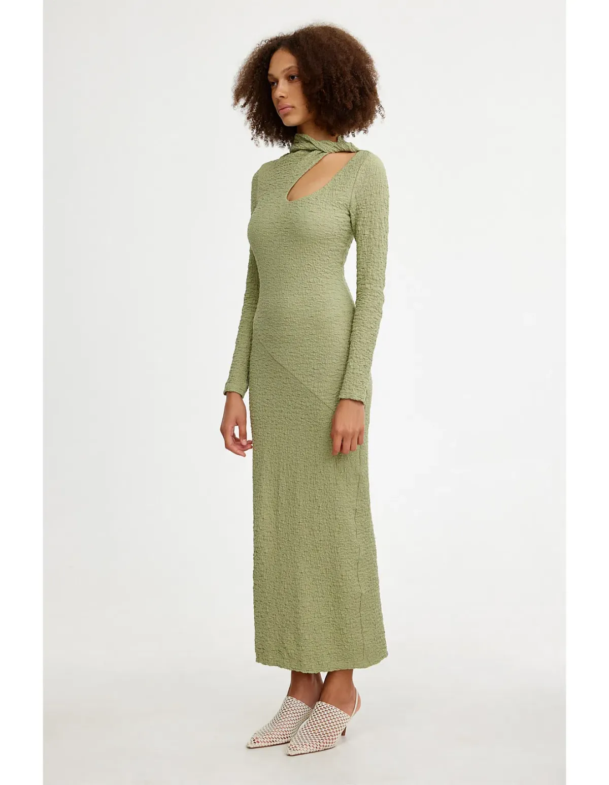 Significant Other Brielle Long Sleeve Midi Dress Sage Green Size 8 - Image 2