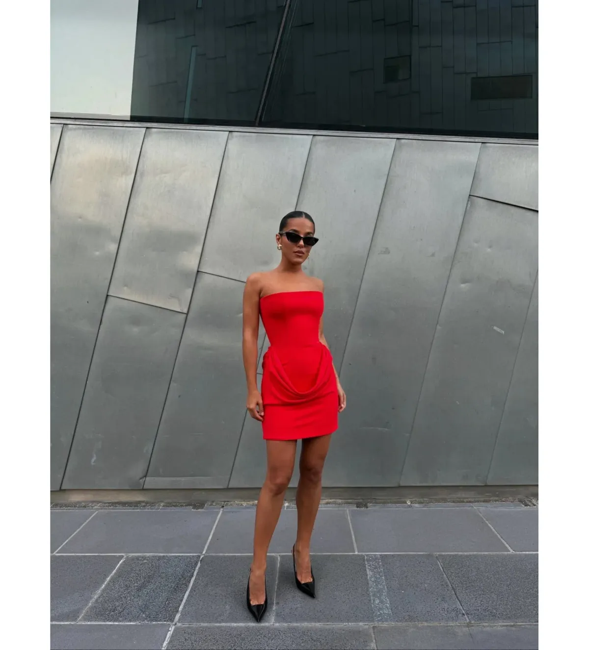 Effie Kats Womens Merci Mini Dress Cherry Red Size XS / AU 6 - Image 5