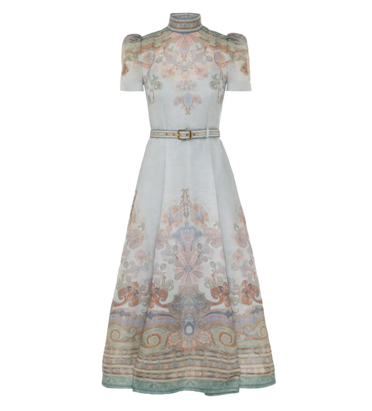 Zimmerman Eden Belted Midi Dress  in Blue Paisley Size 2 / AU 12 - Image 3