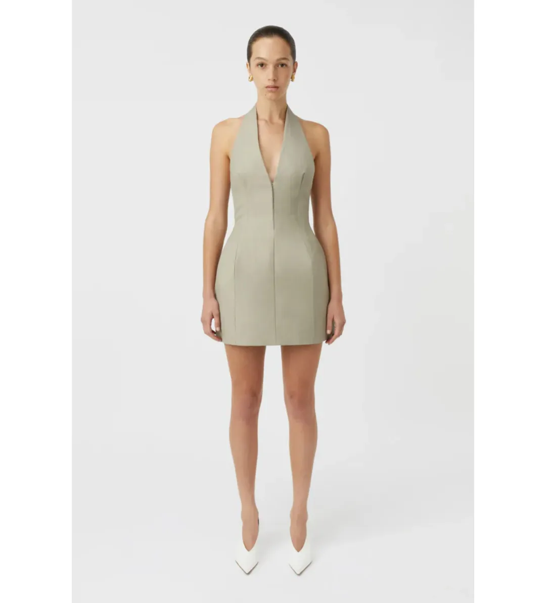 Camilla and Marc Pompidou Dress in Olive Marle Size AU 10 for rent on The Volte - main image