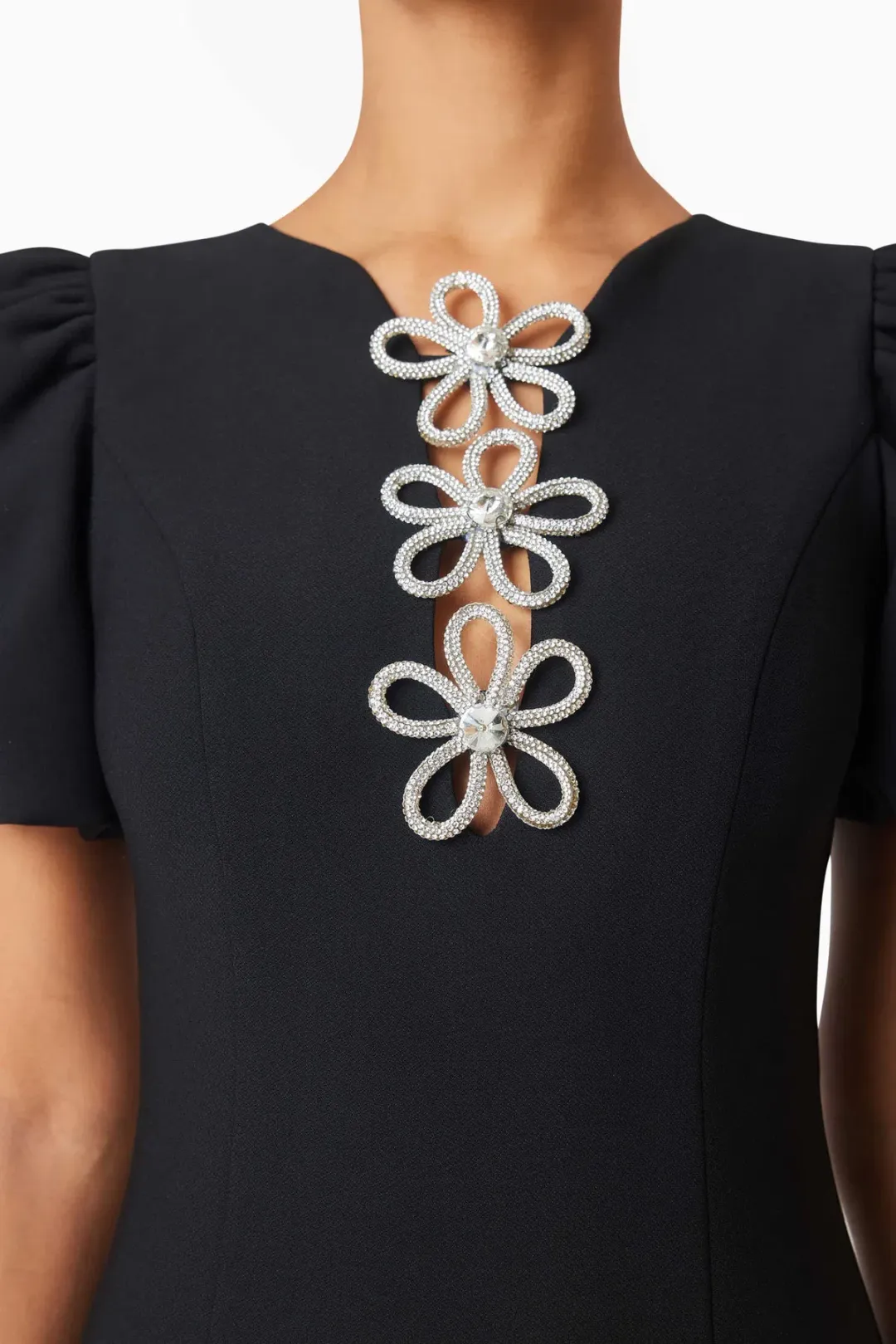 Elliatt Delia Diamante Mini Dress in Black Size 10 for rent on The Volte - main image