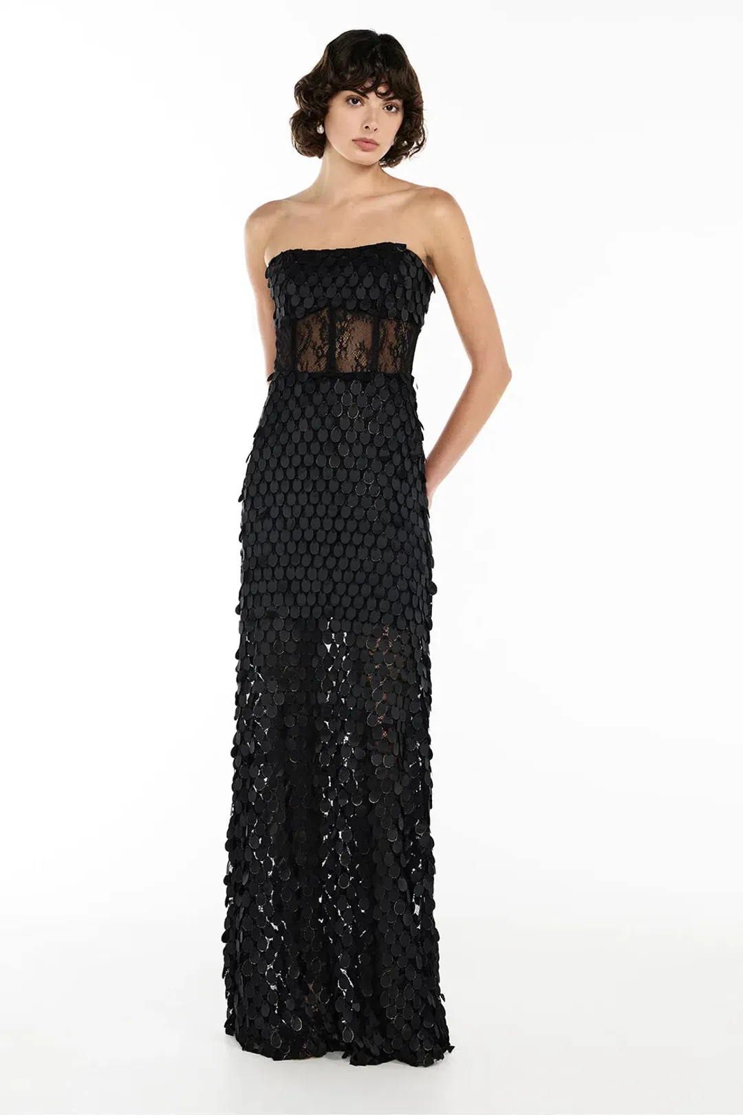 Manning Cartell Supreme Extreme Strapless Gown Black Size AU 6 for rent on The Volte - main image