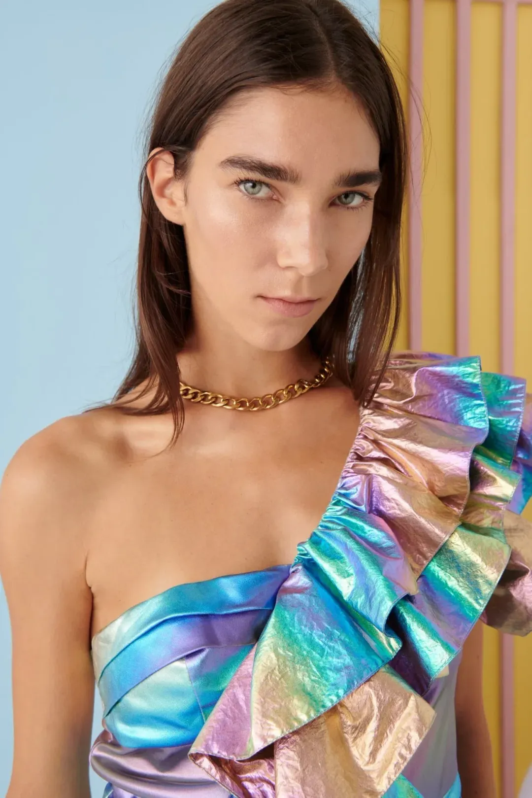 CeliaB Haf Mini Dress Metallic Size XS / AU 6 for rent on The Volte - main image